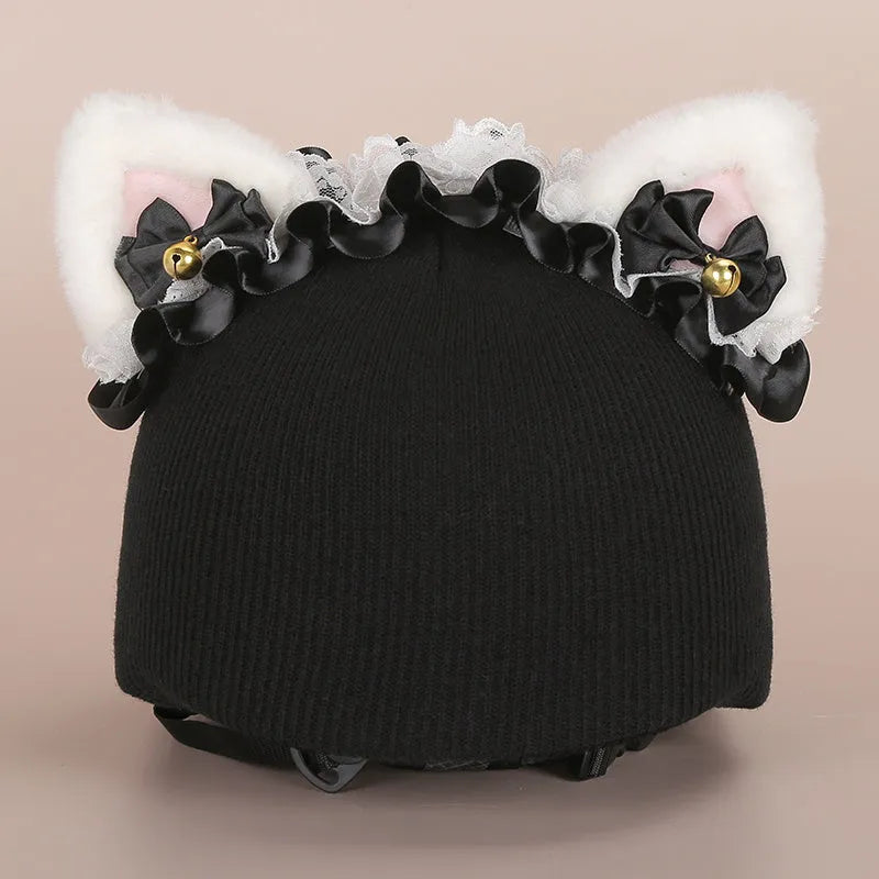 Plush fabric cartoon design helmet cover for motorcycle helmet decoration in medium size