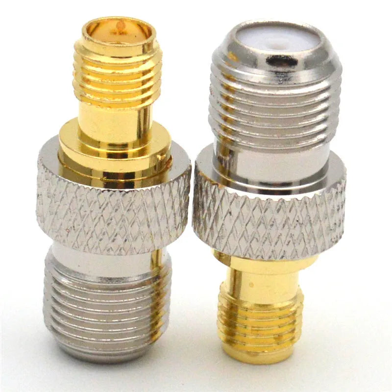 SMAKFK coaxial RF adapter copper SMA female to F female round shape with 1mm line length