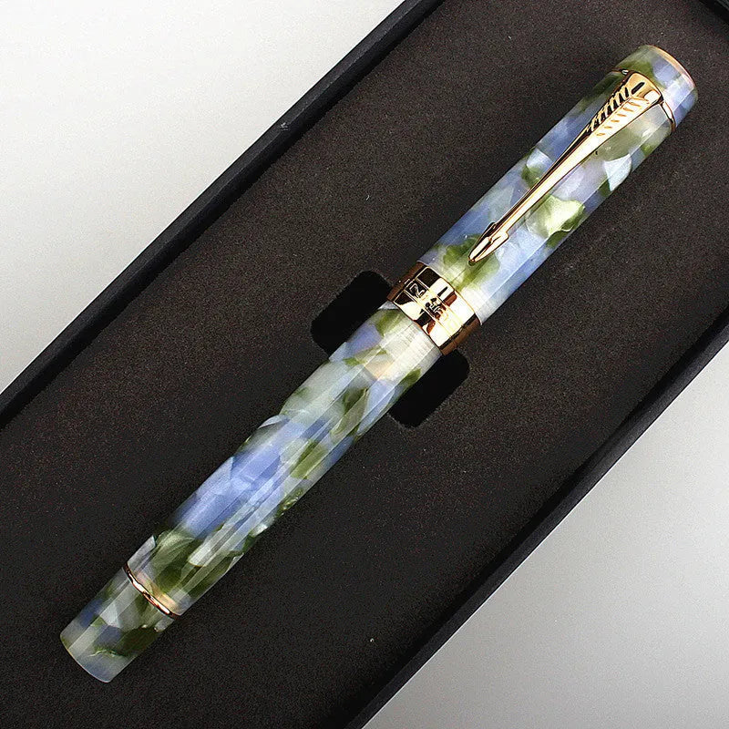 Deep Bath Green metal pen showing tip options: 0.5mm, 0.7mm, and 1.0mm nibs.