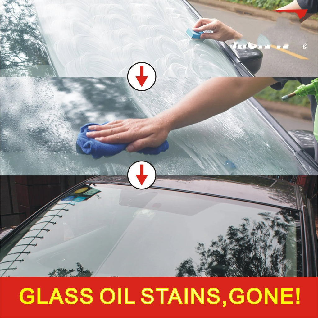 Automotive glass anti fog cleaning product with 15ml rainproof agent in white English packaging