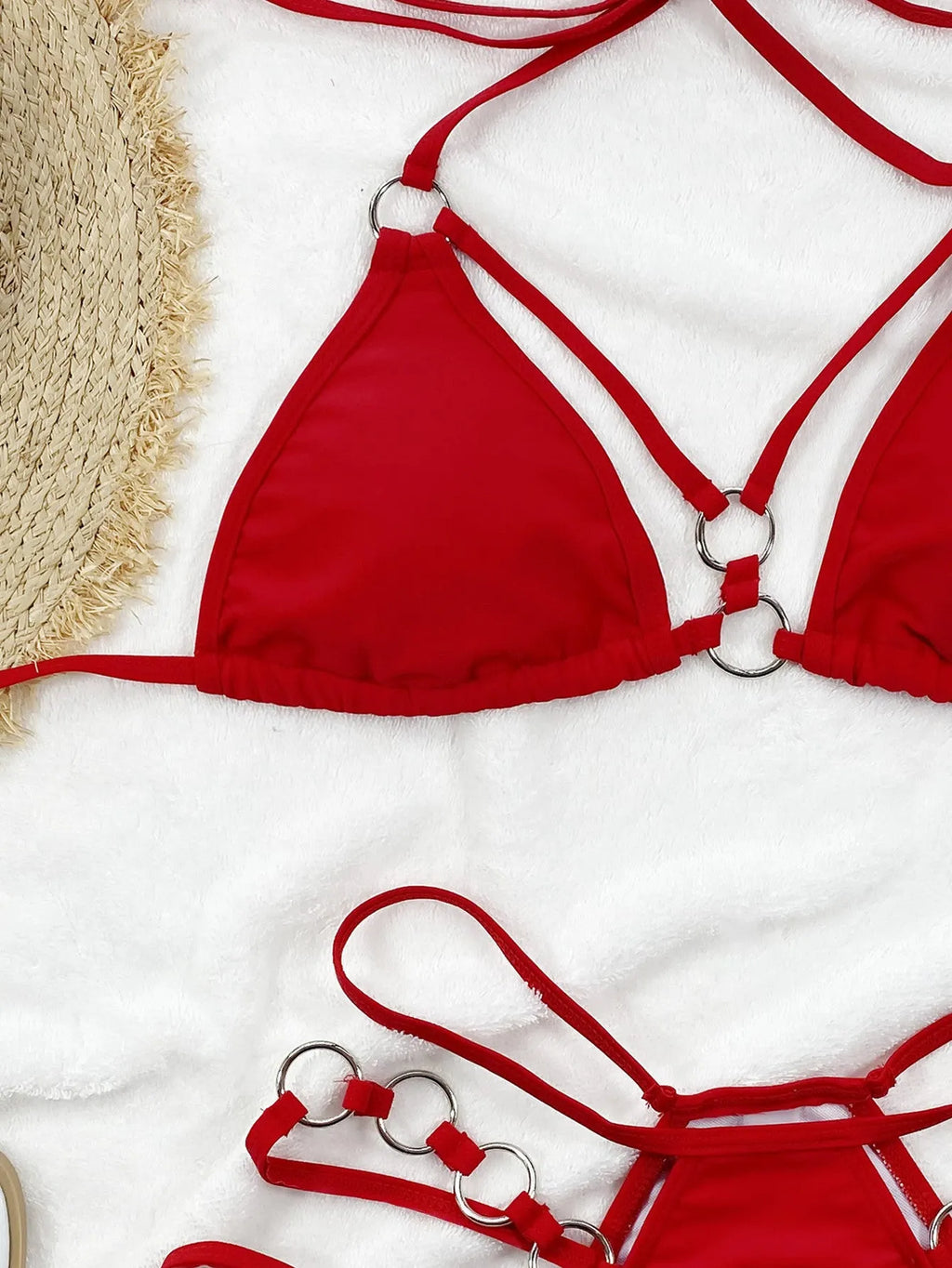 Women's separate nylon bikini swimwear set with shorts bottom in multiple colour options
