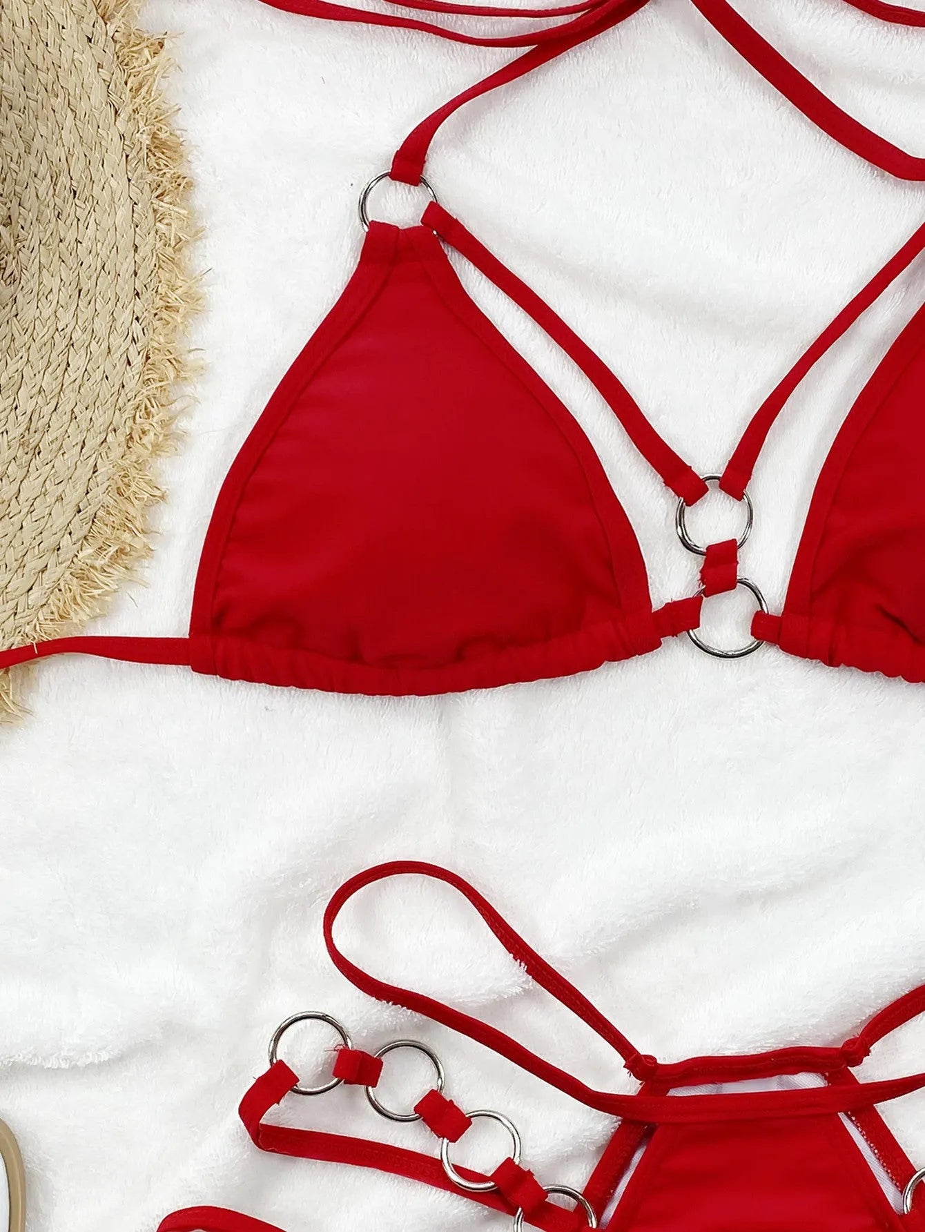 Women's separate nylon bikini swimwear set with shorts bottom in multiple colour options