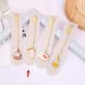 Jane Key Foodie Cat metal bookmark with cartoon designs, 3.8cm by 18.3cm