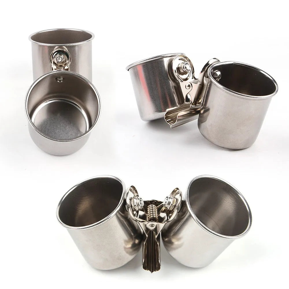Stainless steel birdcage food container outdoor feeder