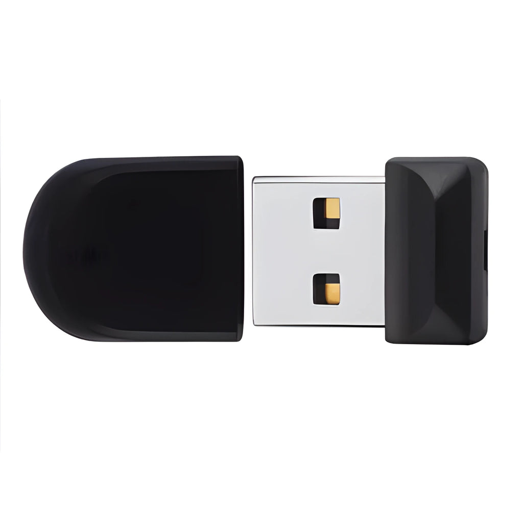 Bidding black USB 2.0 flash drive 128GB with rotating plastic cover on white background