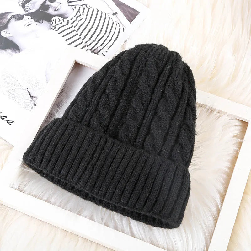 Winter mohair women fleece knitted beanie bell hat in velvet colour plain weave wool