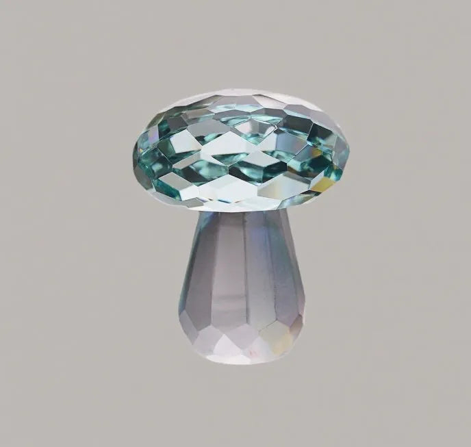 Colourful mushroom crystal decorative ornament geometric design 40x53mm