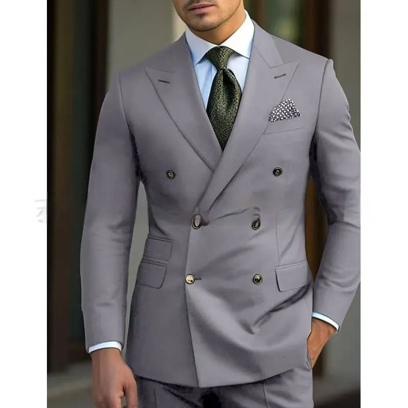 Men's cotton blend suit set in regular fit available in multiple colours and sizes for business and leisure wear