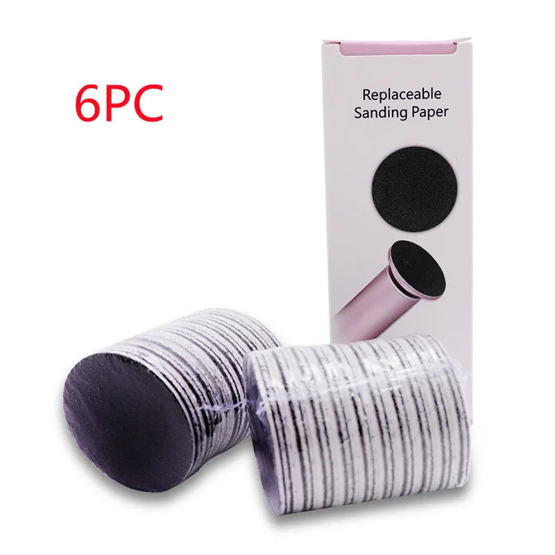 Electric foot callus remover with 60 replacement sandpaper discs, pink and black variants