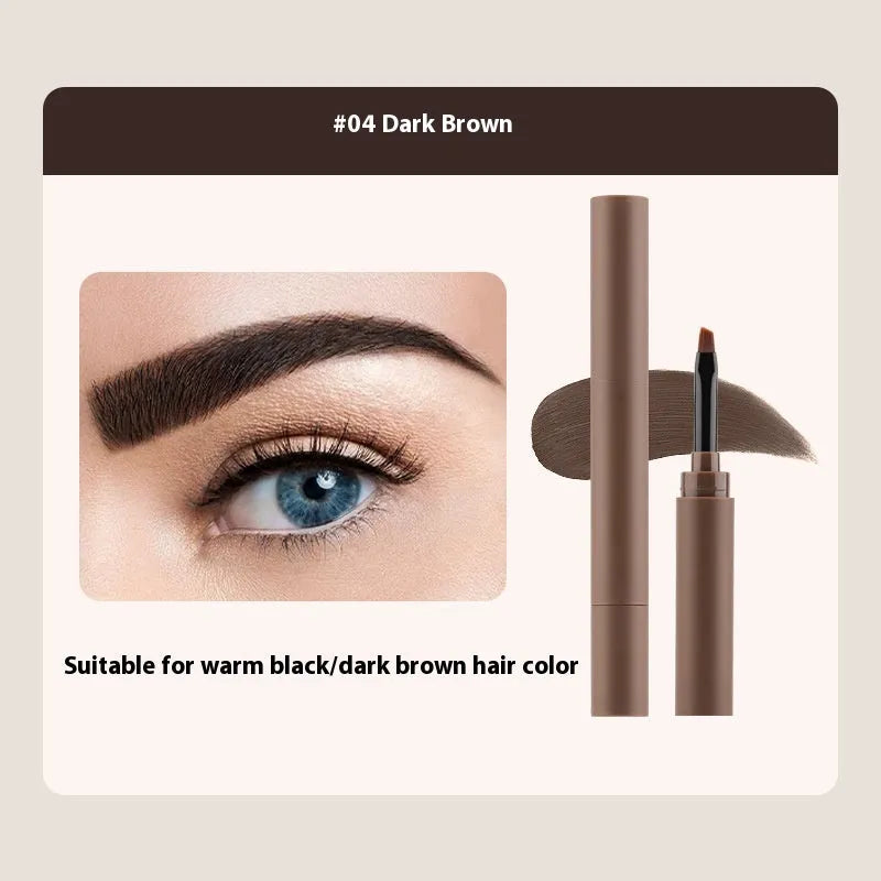A double-headed eyebrow cream showing pencil and powder ends, with packaging indicating five colour shades.