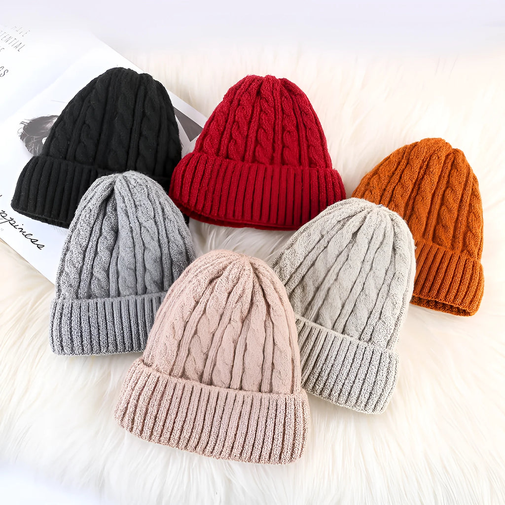 Winter mohair women fleece knitted beanie bell hat in velvet colour plain weave wool