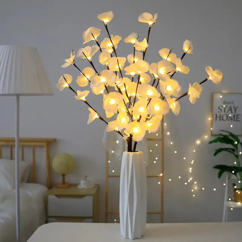 65cm long pink LED phalaenopsis branch decorative light on a dark background