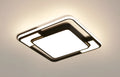 White square iron LED ceiling lamp with a modern Nordic design.