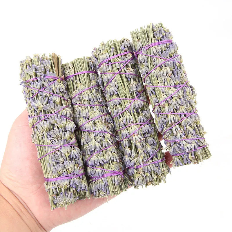 Natural dried flower aromatherapy stick with lavender scent, 4 inches long