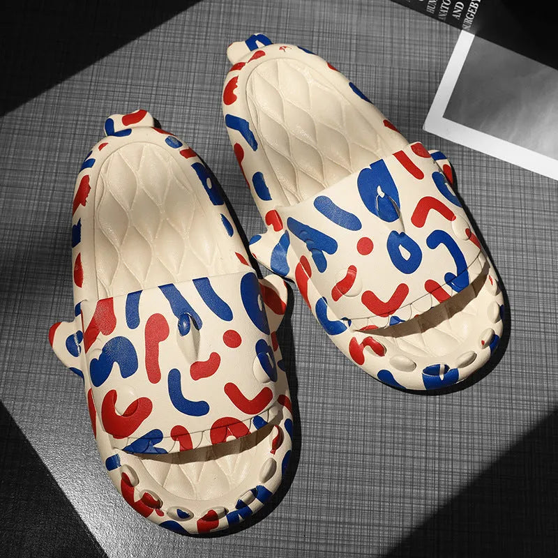 Shark design EVA home slippers open toe casual style available sizes 36-45