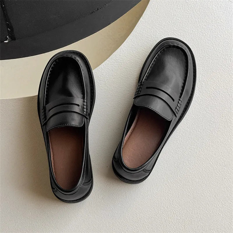Men's slip-on casual loafers in microfiber leather, shown in black, beige, apricot, and brown colour options.