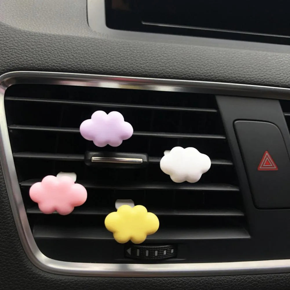 Resin Baiyun cartoon car air vent fragrance clip in pastel colours