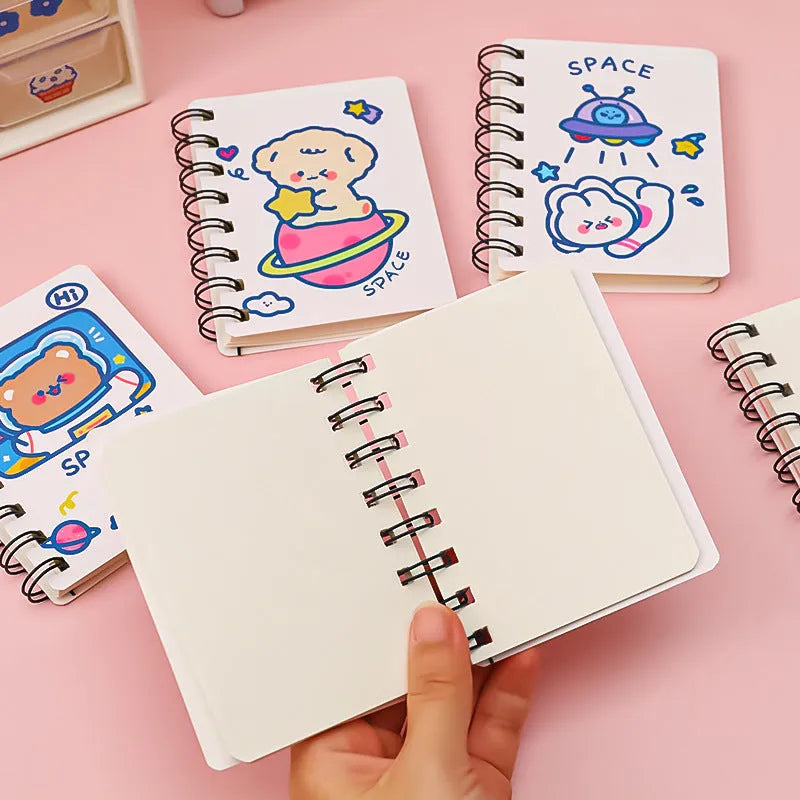 Astronaut series pocket flipper notebook in 10.5cm by 8cm size showing one of four cover design options.
