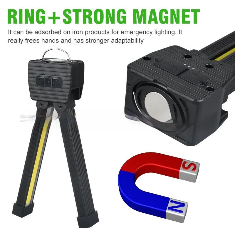 Strong light multifunctional camping and auto repair work light with A55 power supply