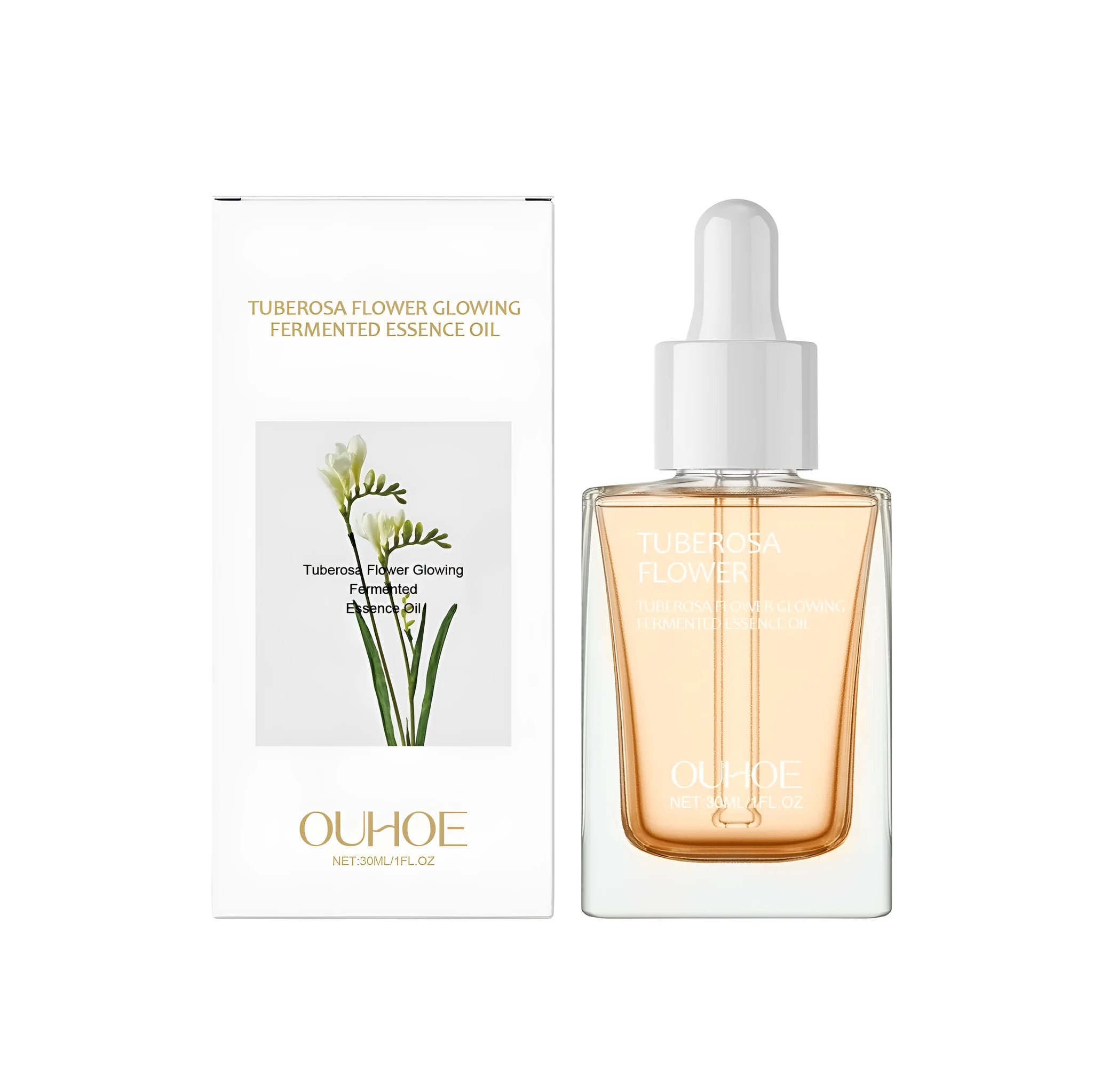 30ml bottle of brightening and firming facial oil with dropper applicator.