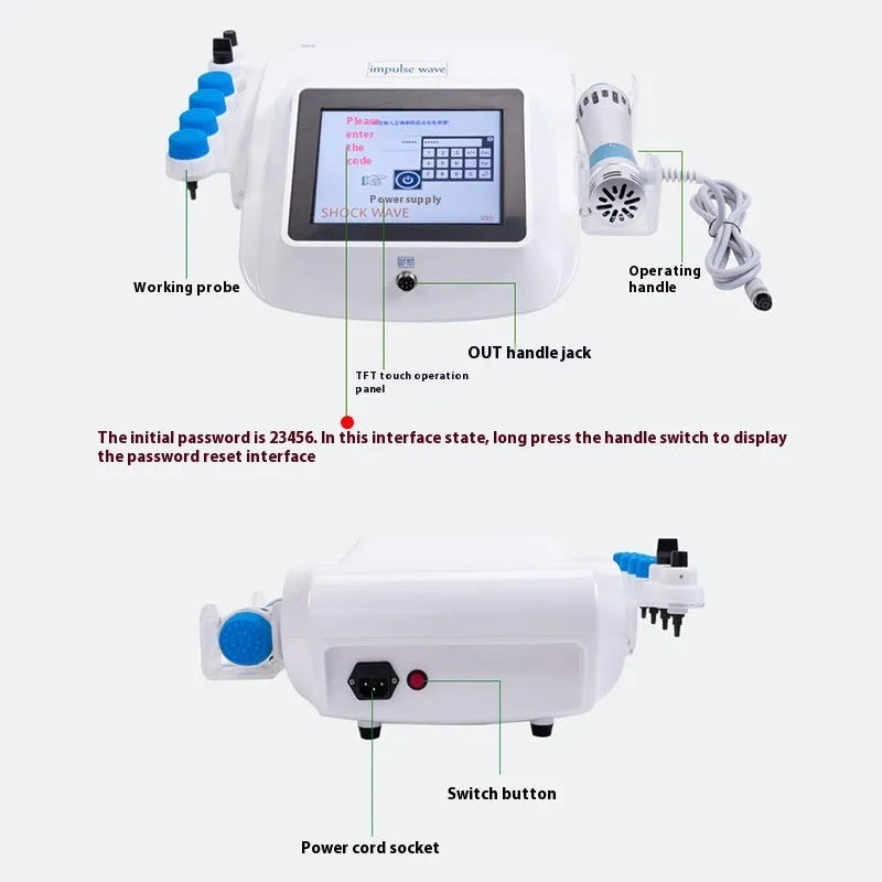 Electromagnetic extracorporeal shock wave physiotherapy instrument handheld device