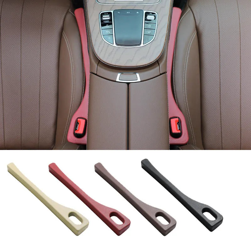 Polyurethane car seat gap filler strips in black, brown, red, and beige colours