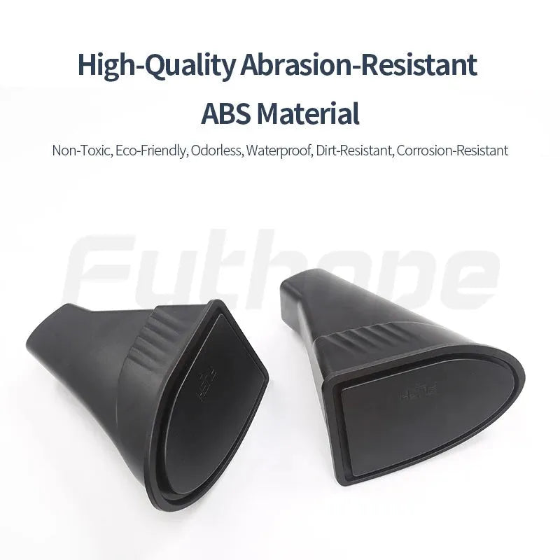 Black ABS plastic storage containers for Tesla Model Y door compartments, 25.5cm size