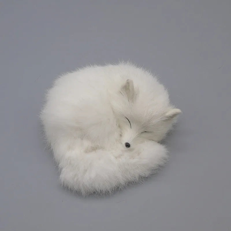 Artificial white fox fur handicraft decoration measuring 15cm with red and yellow colour options