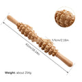 Natural beech wood massage roller set with T-shaped tool and multiple wheel configurations