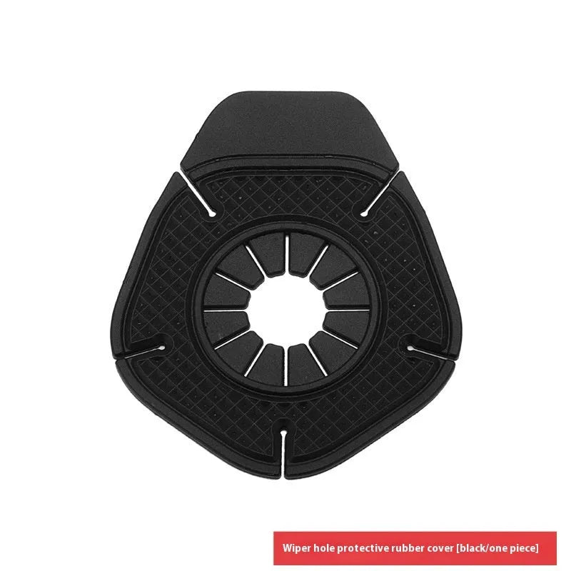 Car wiper hole protective cover made of silicone PVC in black colour, measuring 7.5x9.8cm for universal car fit