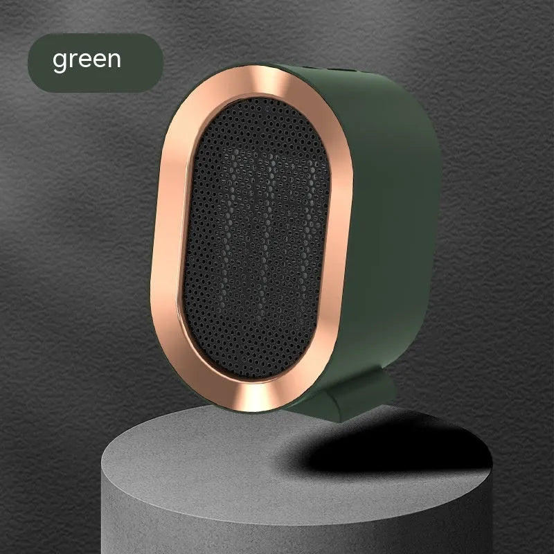 Desktop electric ceramic heater with mechanical controls and fan vent
