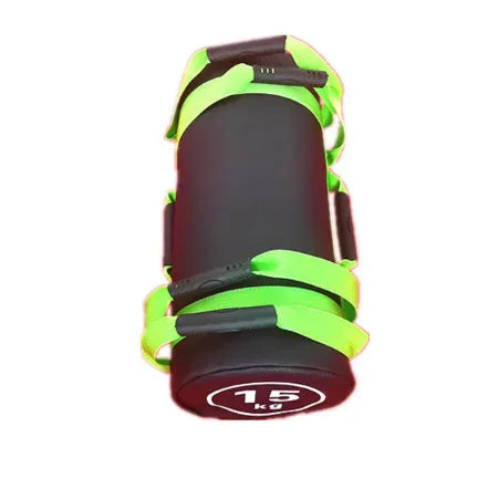 White PVC fitness sandbag for weight training in 5KG to 30KG options with leather filling