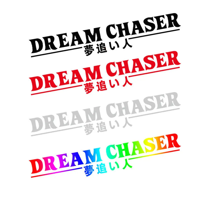 Chinese dream chaser car sticker 40x7cm PET vinyl decal in multiple colours
