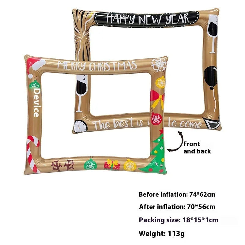 Christmas inflatable photo frame PVC prop for parties and photo booths