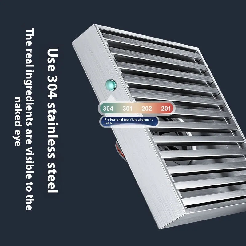Gun grey 304 stainless steel courtyard deodorant floor drain with a 15x15cm ABS plastic core.