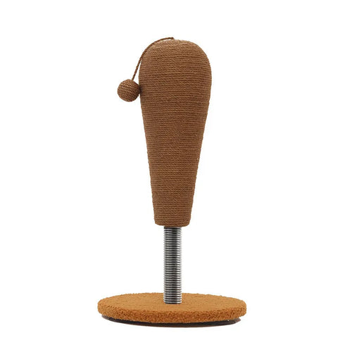 Anti-scratch cat toy tumbler with hemp rope construction and food-dispensing function