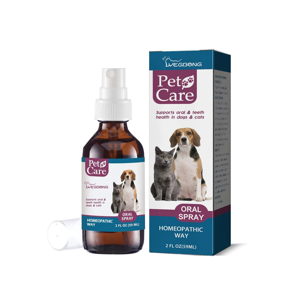 Pet oral spray 59ml for tartar removal and bad breath with enzyme and mint extract