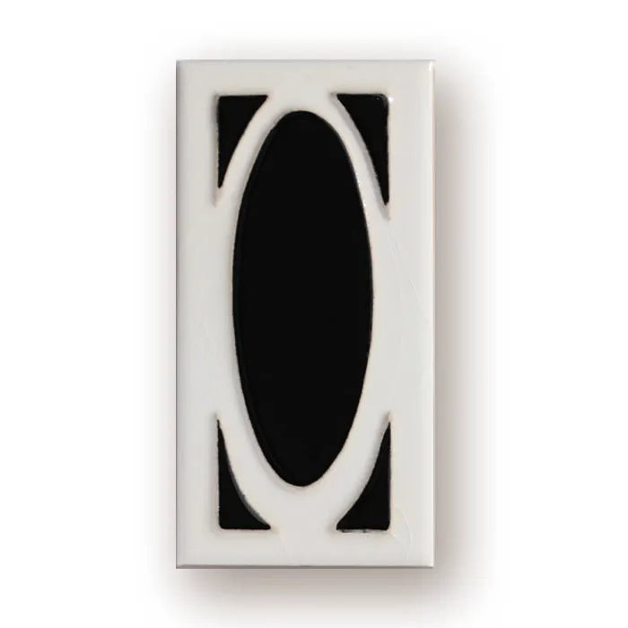 Handmade enamel art ceramic retro doorplate with number, 76 × 152mm dimensions