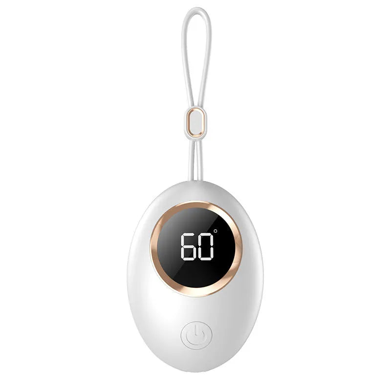 USB hand warmer with digital display in charming blue, portable mini heating pad