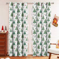 Christmas Forest Punching pattern shading curtain in modern simple style hanging on a window.