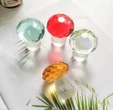Colourful mushroom crystal decorative ornament geometric design 40x53mm
