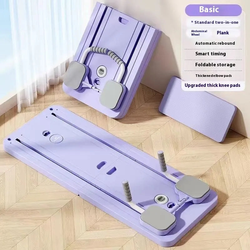 Purple automatic rebound abdominal wheel fitness board for home workouts.