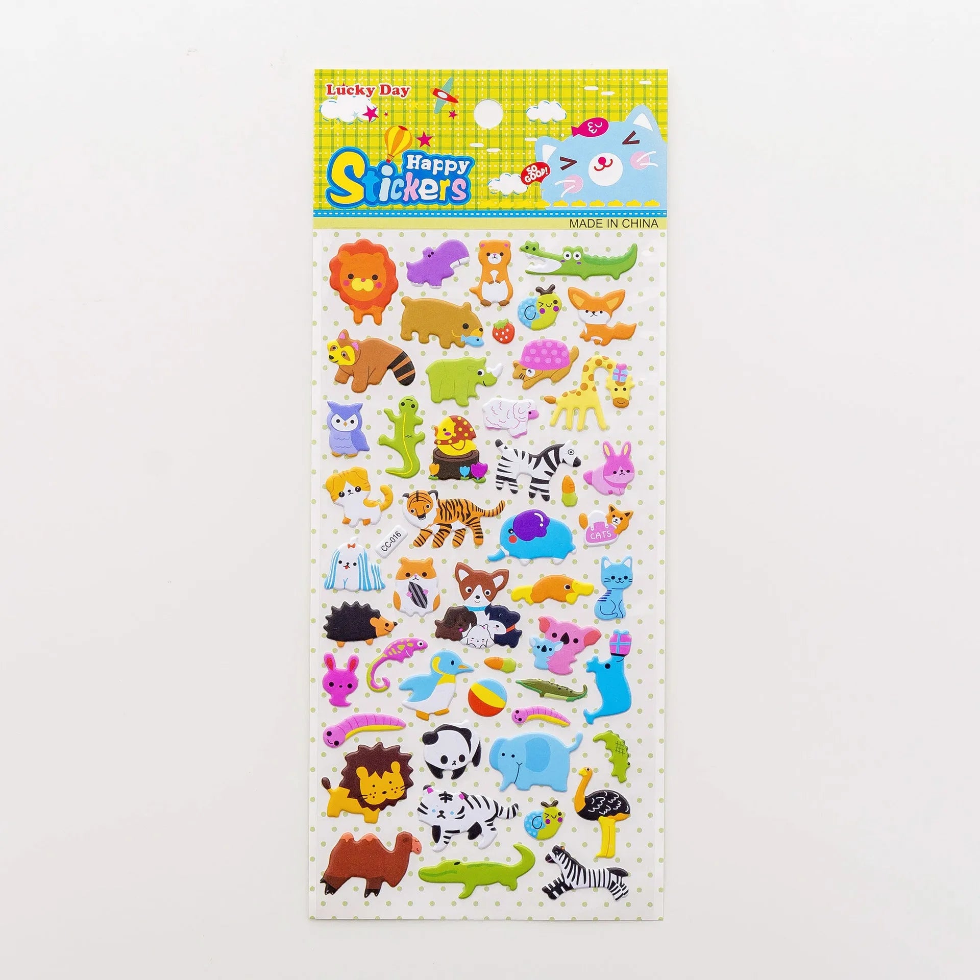Cartoon three-dimensional bubble sticker featuring an alpaca design on a white background