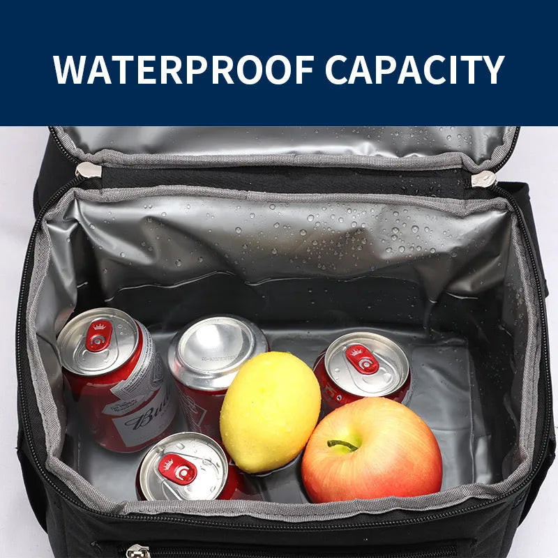 Double layer insulated waterproof picnic backpack with shoulder straps in multiple colour options