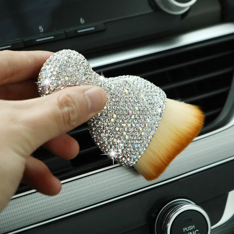 PVC car interior cleaning brush with soft bristles for dashboard and vent dust removal