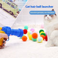 30cm pet toy launch gun with assortment of colourful 3cm plush yarn balls for dogs and cats