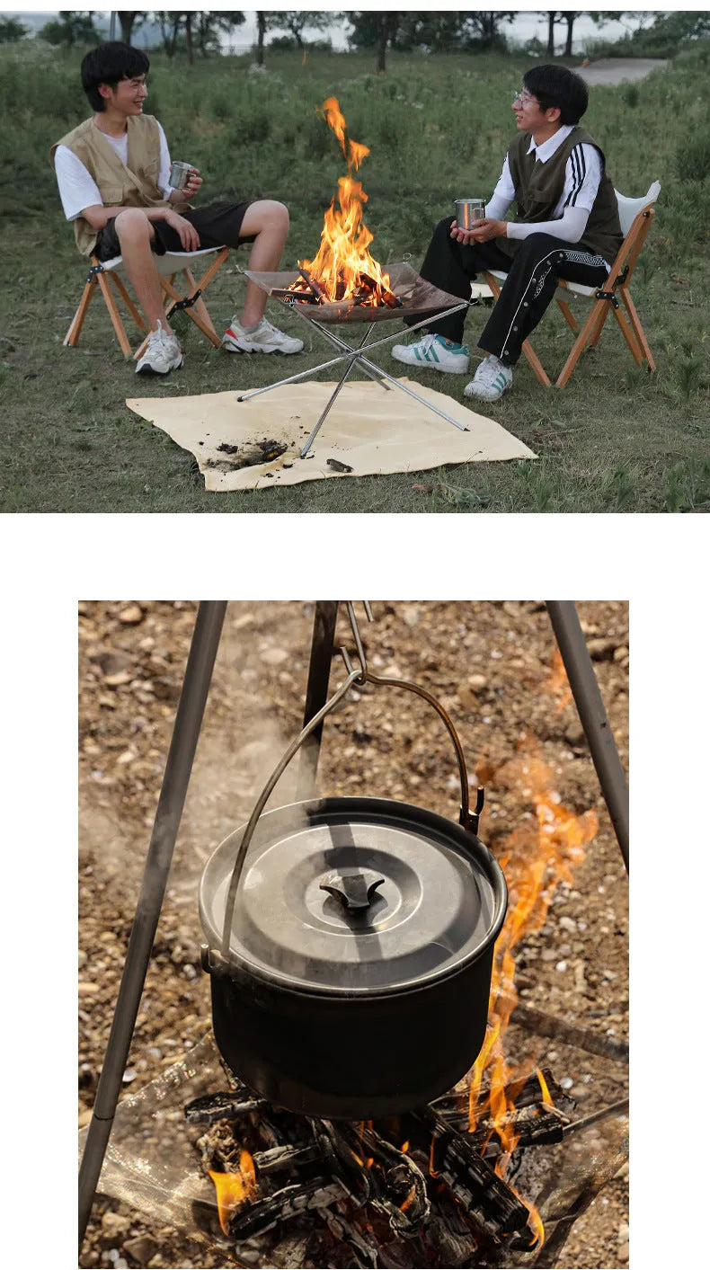 Silver stainless steel barbecue grill and net set for outdoor cooking with group