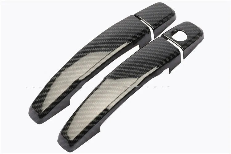Carbon fibre pattern stick-on overlay for Opel Vauxhall Astra 2004-2015 interior door handle.