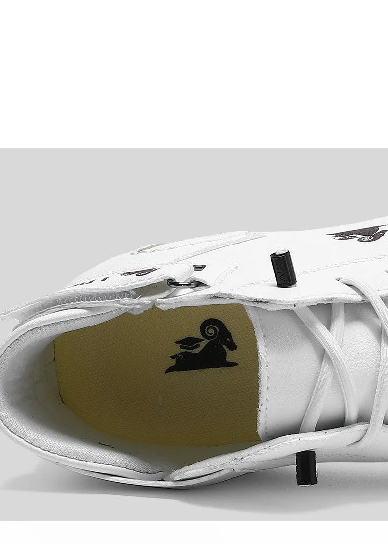 Men's khaki high top Octopus shoes with a round toe and rubber sole on a neutral background.