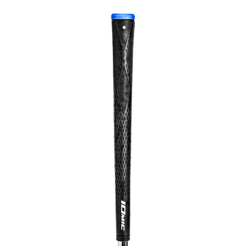 TPE material golf club grip shown in multiple colour options including pink, red, blue, white, and black.